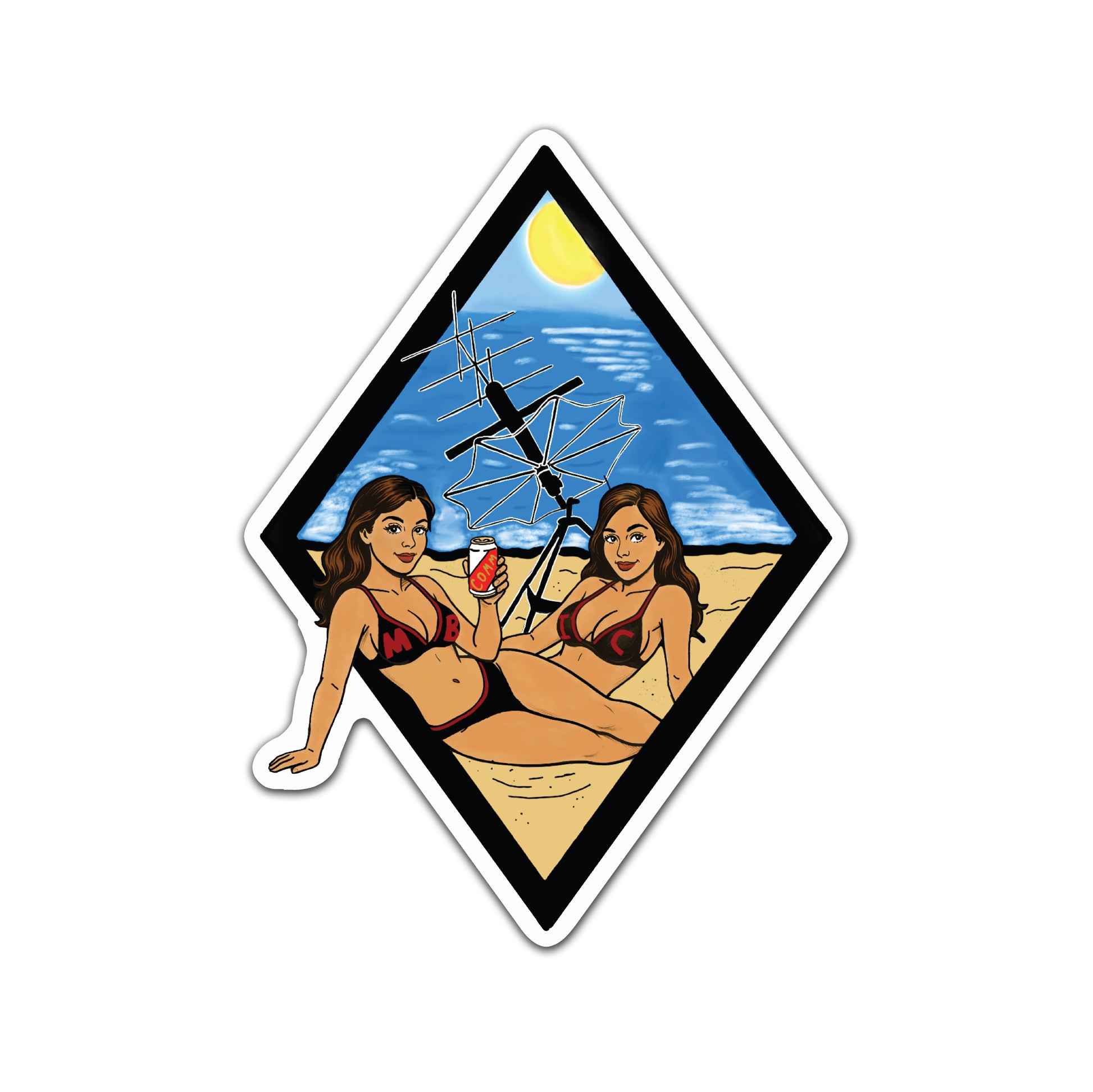 Commin' On The Beach Sticker