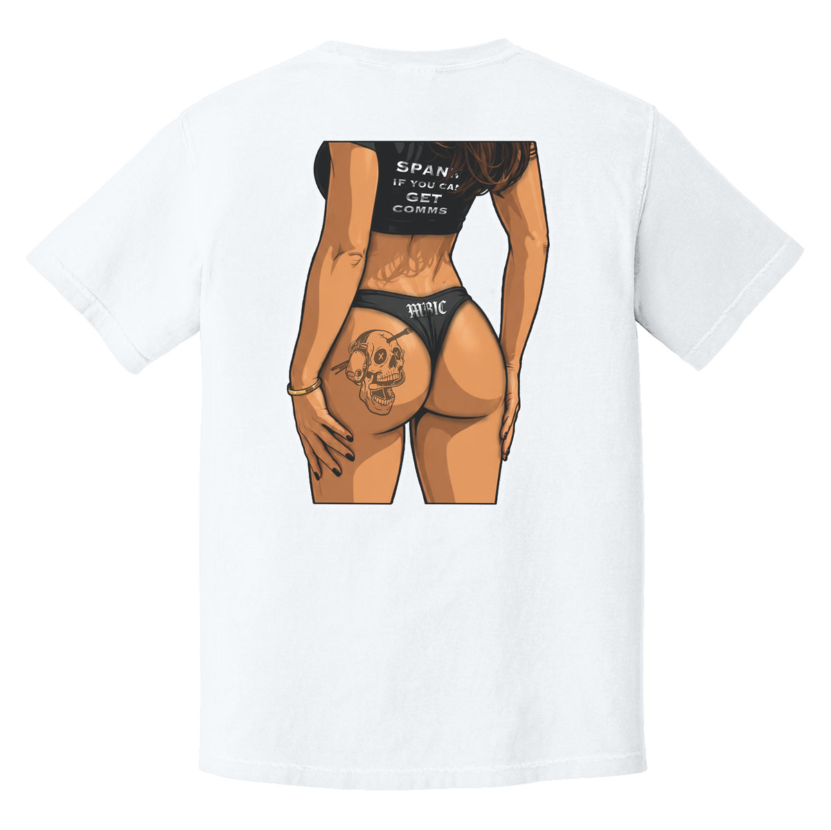 SPANK IF YOU CAN GET COMMS Heavyweight Tee