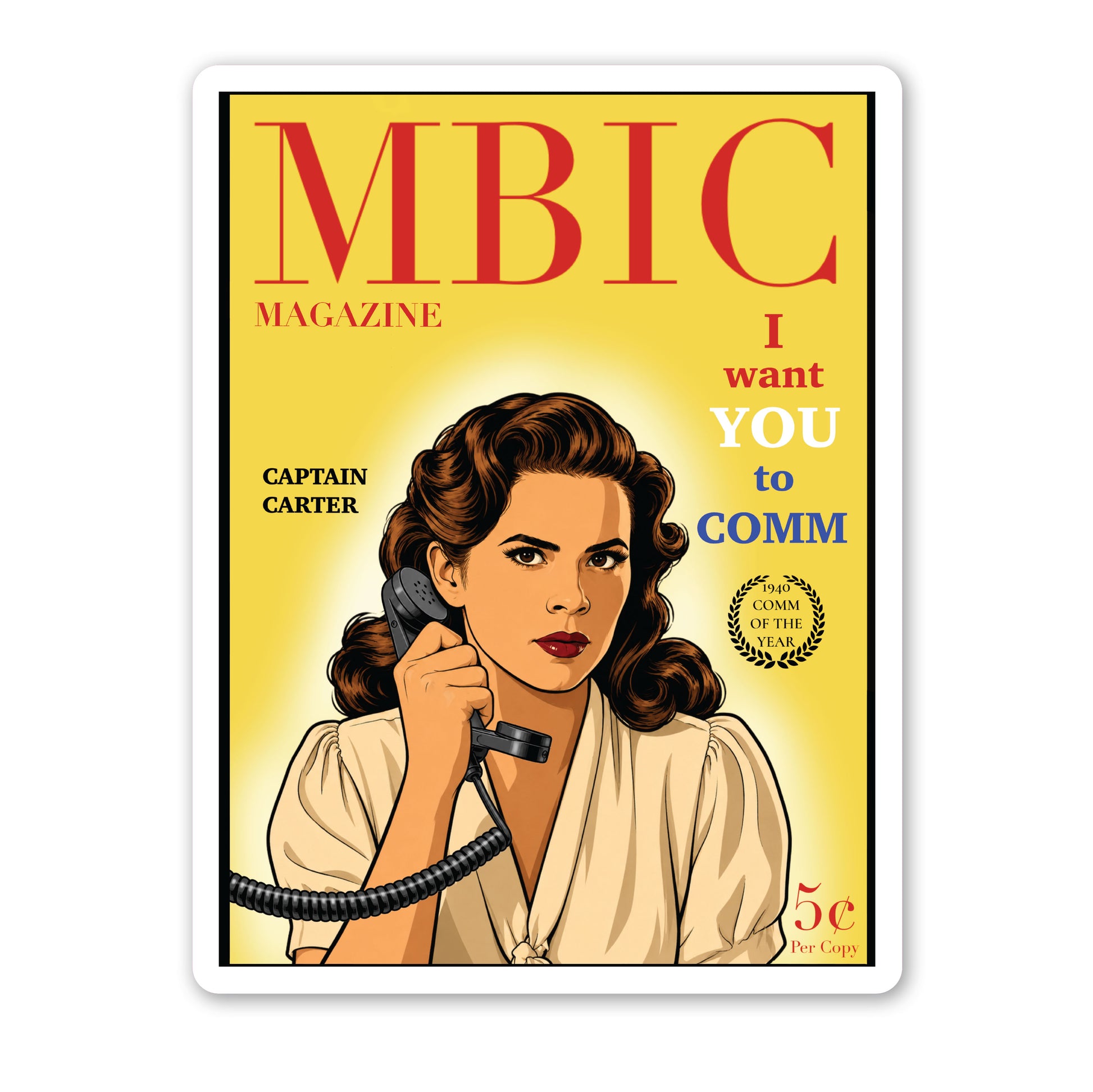 MBIC MAGAZINE - Vintage Commo America Sticker