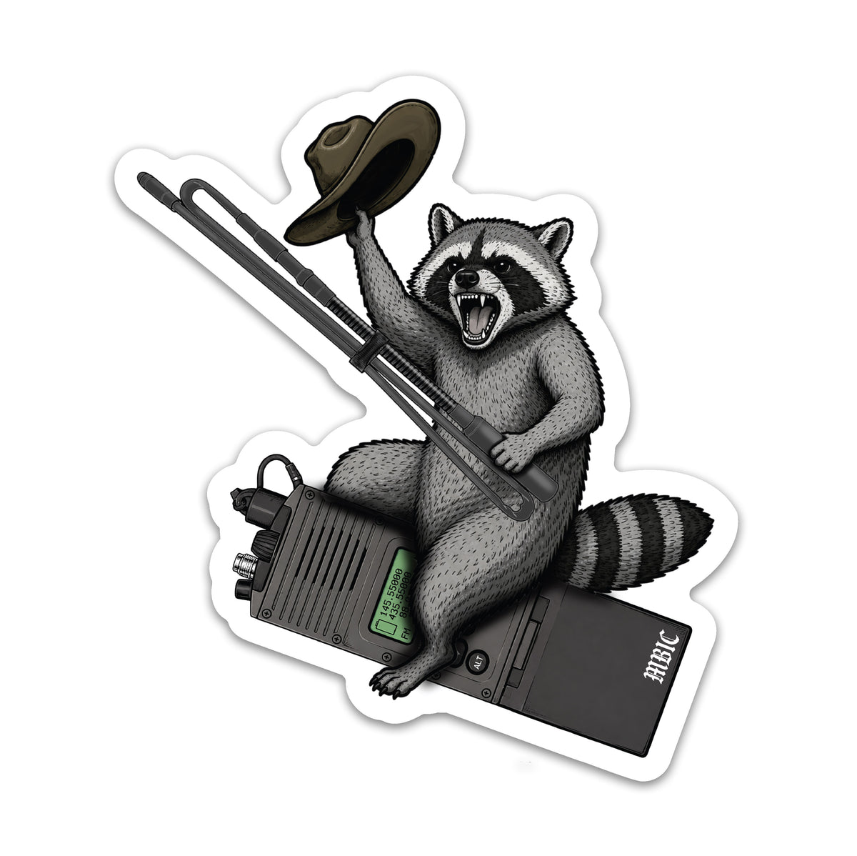 RACCOON SERIES - Cowboy Up Sticker
